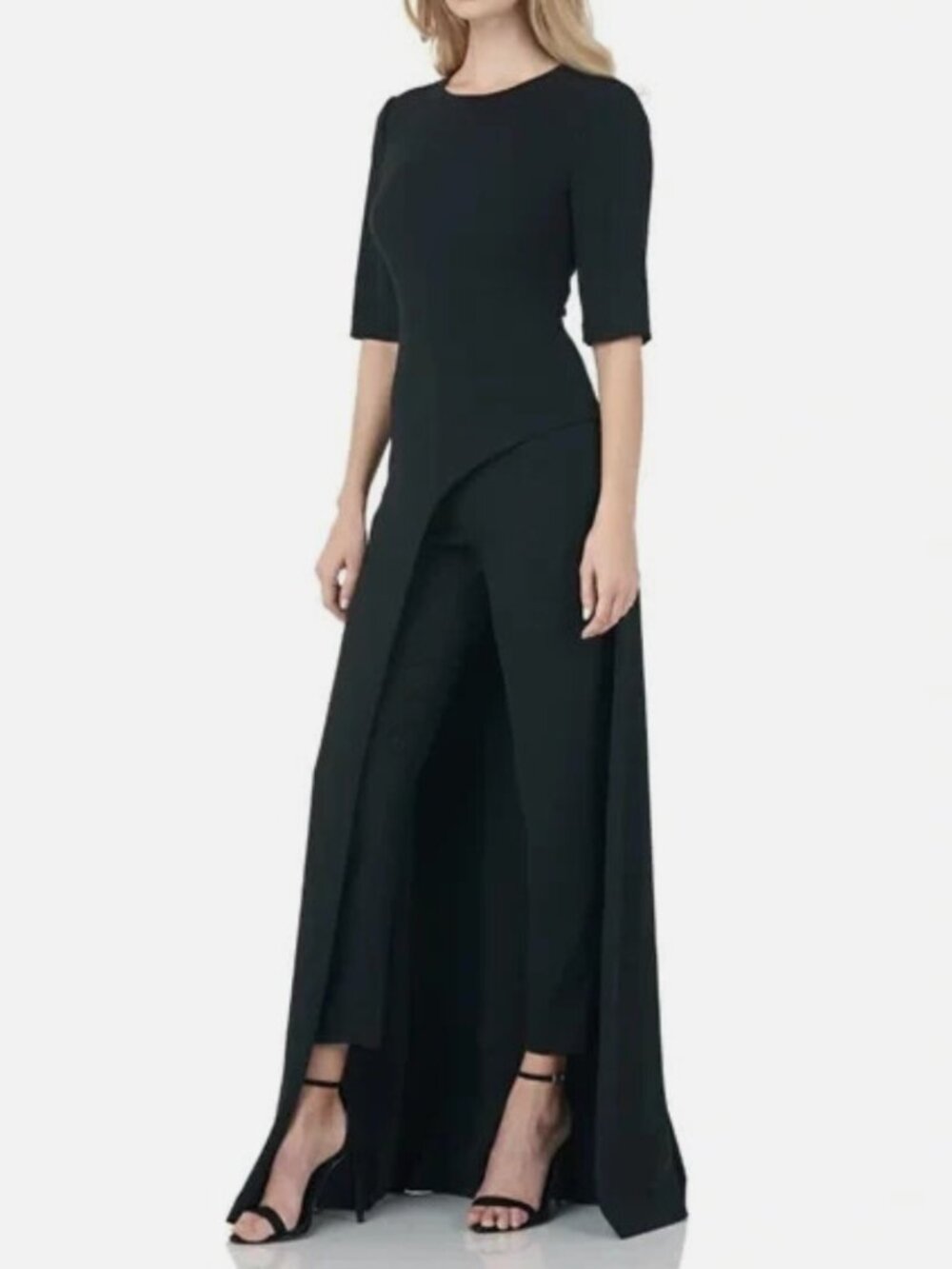 Kay Unger New York Black Davina Maxi Walk-Through Jumpsuit 12